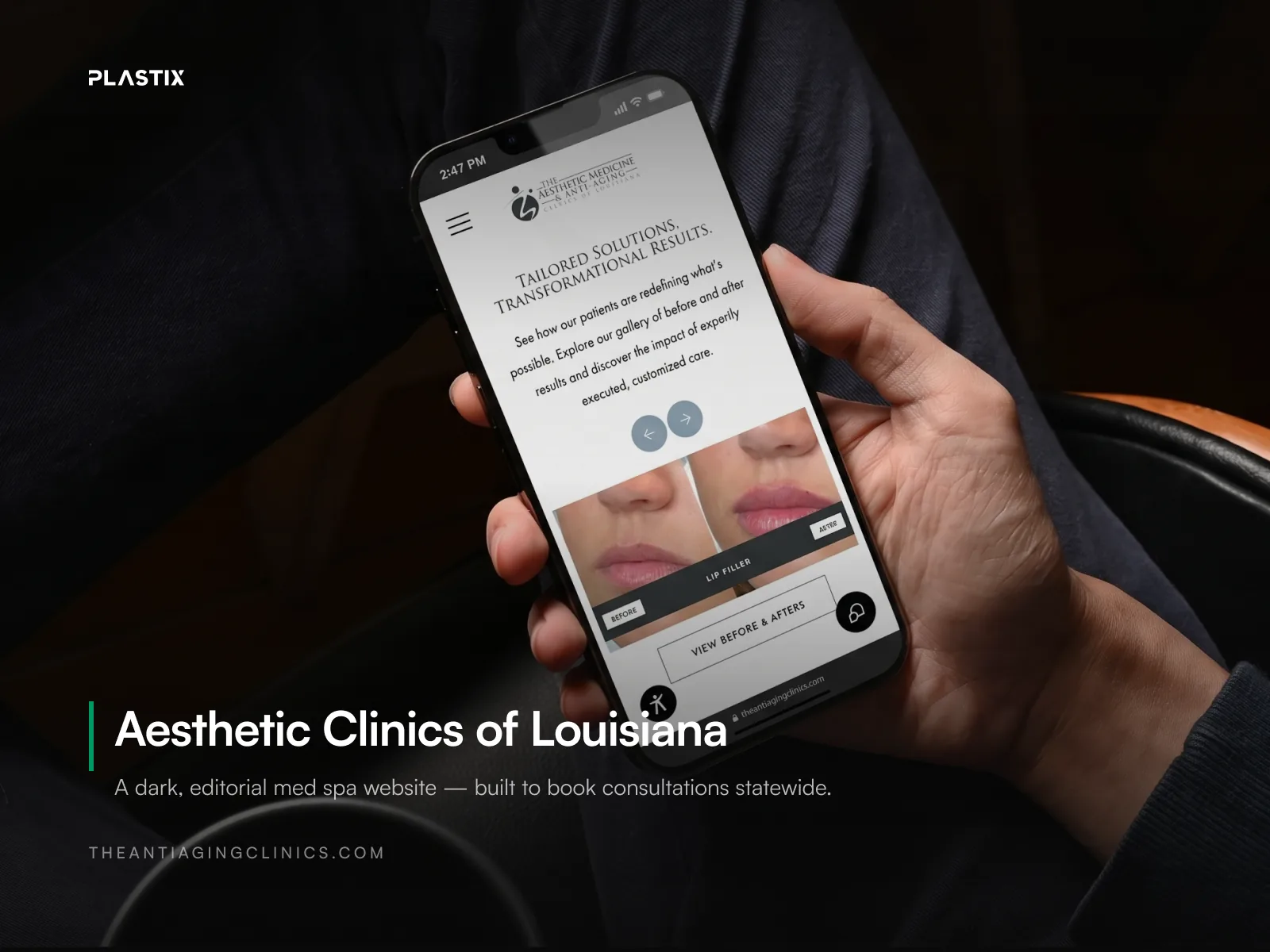 The Aesthetic Medicine & Anti-Aging Clinics of Louisiana website shown on a laptop screen