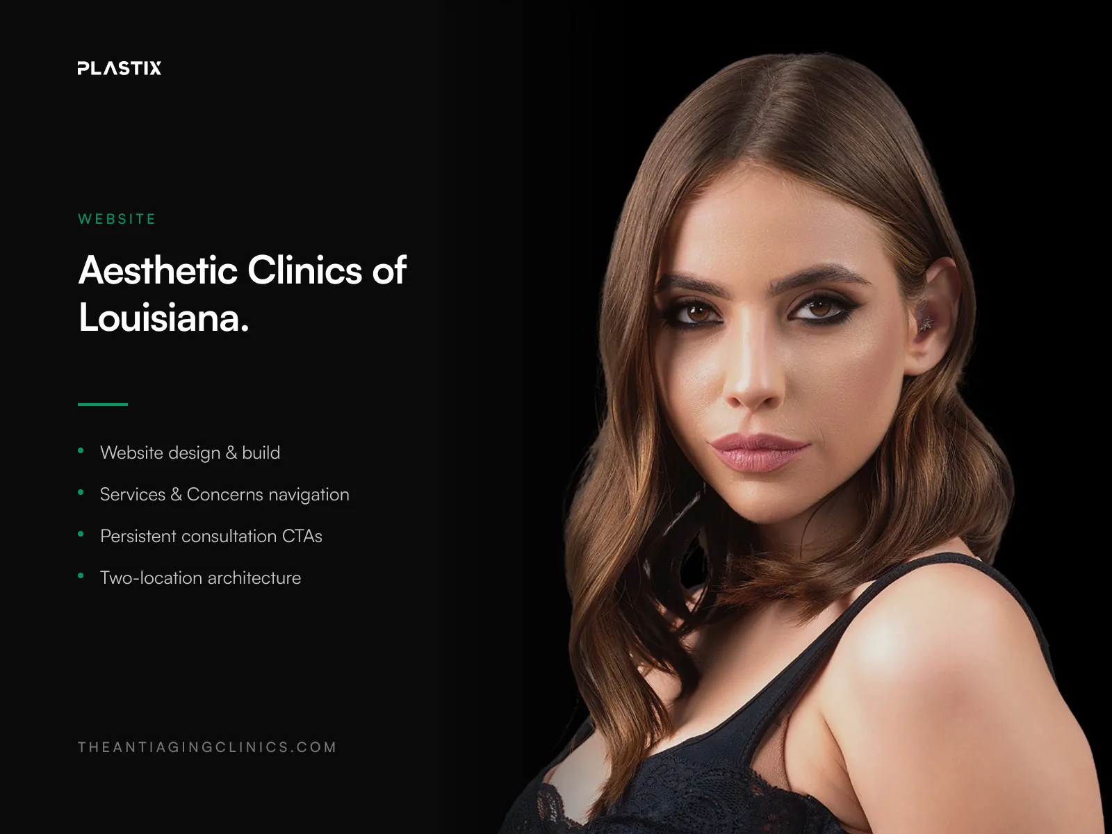 The Aesthetic Medicine & Anti-Aging Clinics of Louisiana website design alongside editorial brand photography