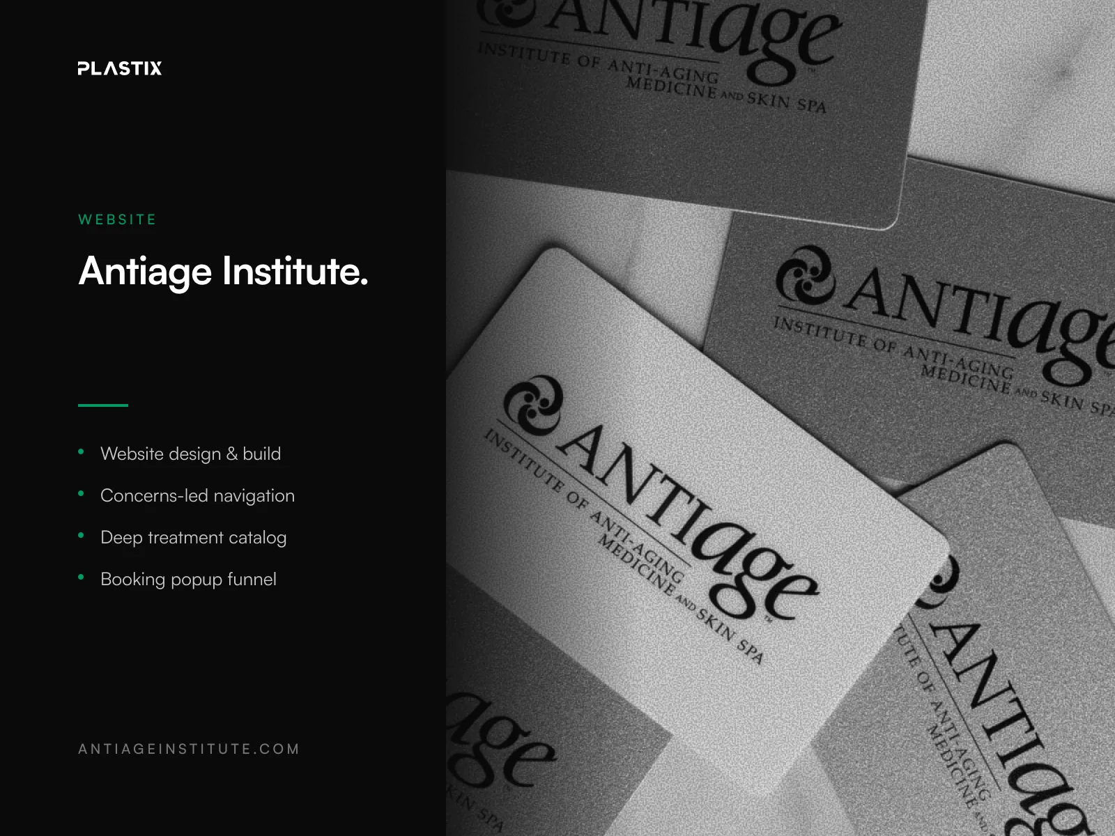 Antiage Institute website design alongside editorial brand photography