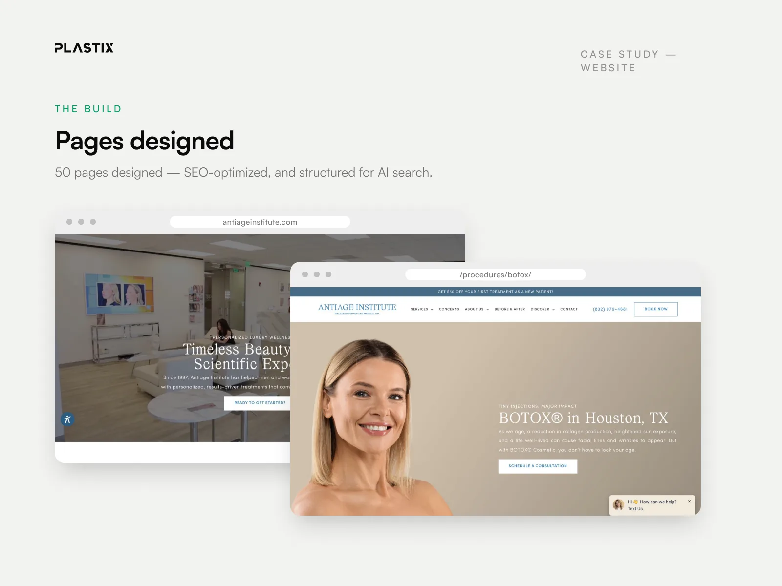 Pages designed for the Antiage Institute website