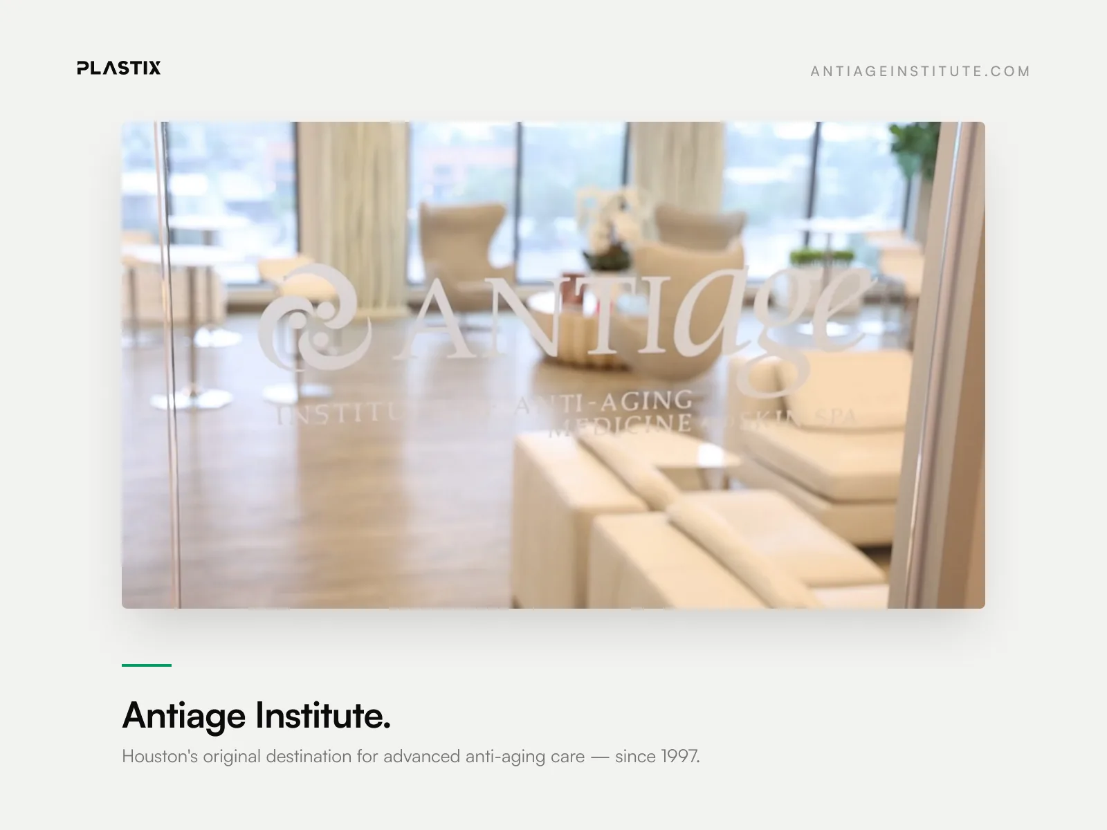Antiage Institute website design shown in an editorial gallery frame