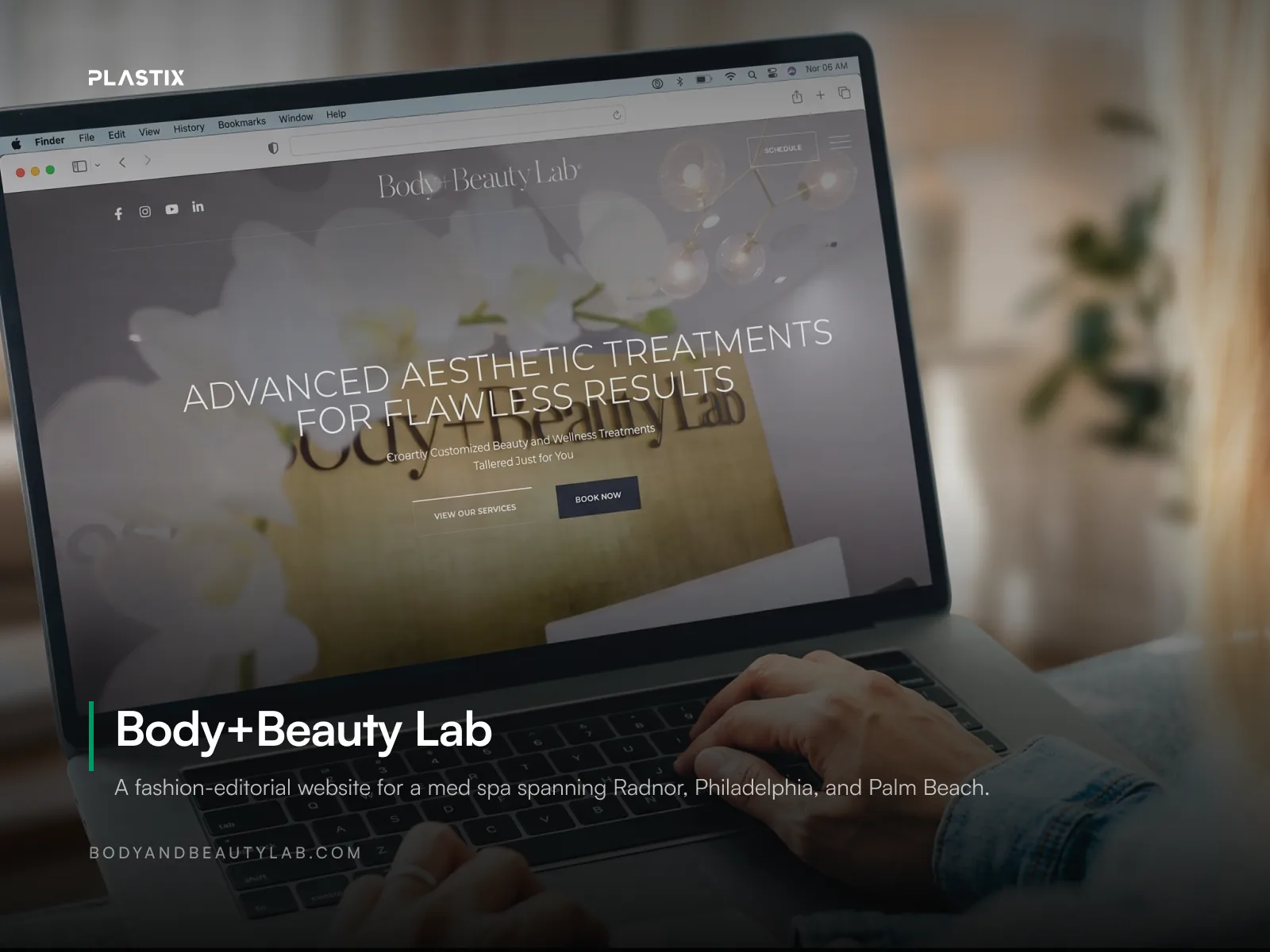 Body+Beauty Lab website shown on a laptop screen