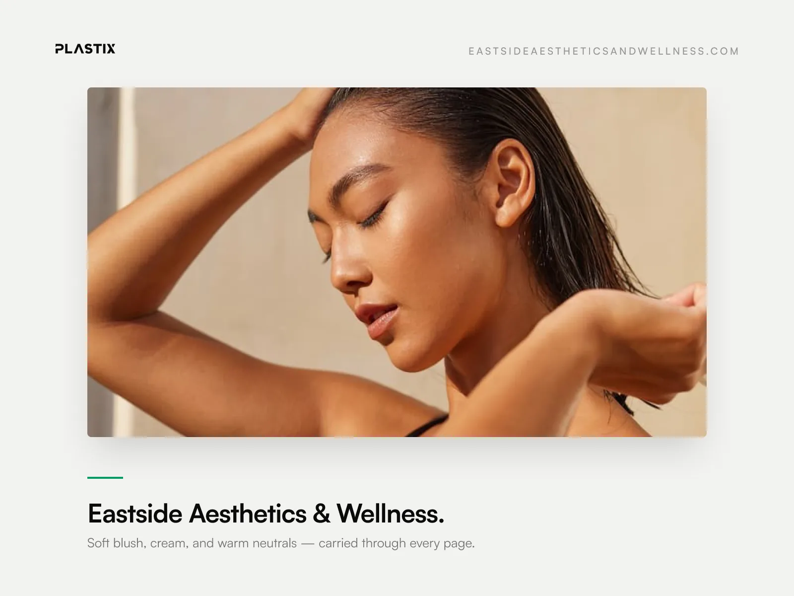 Eastside Aesthetics & Wellness website design shown in an editorial gallery frame