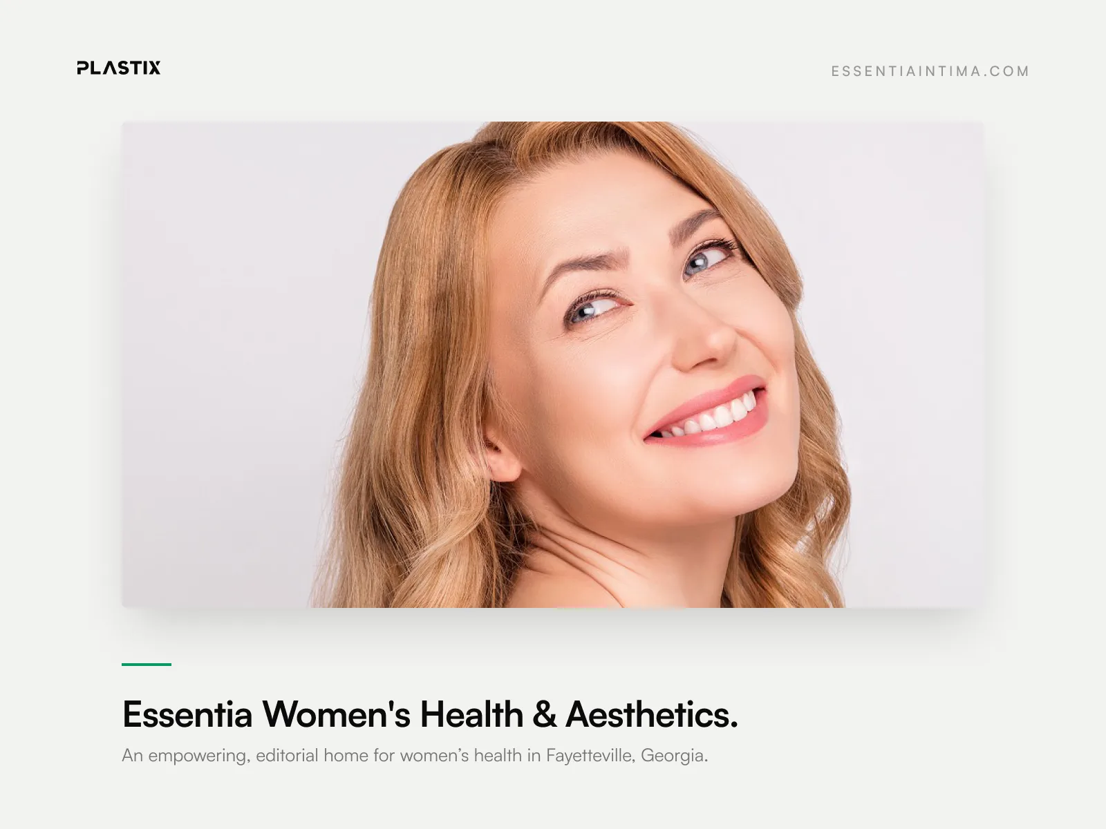 Essentia Women's Health & Aesthetics website design shown in an editorial gallery frame
