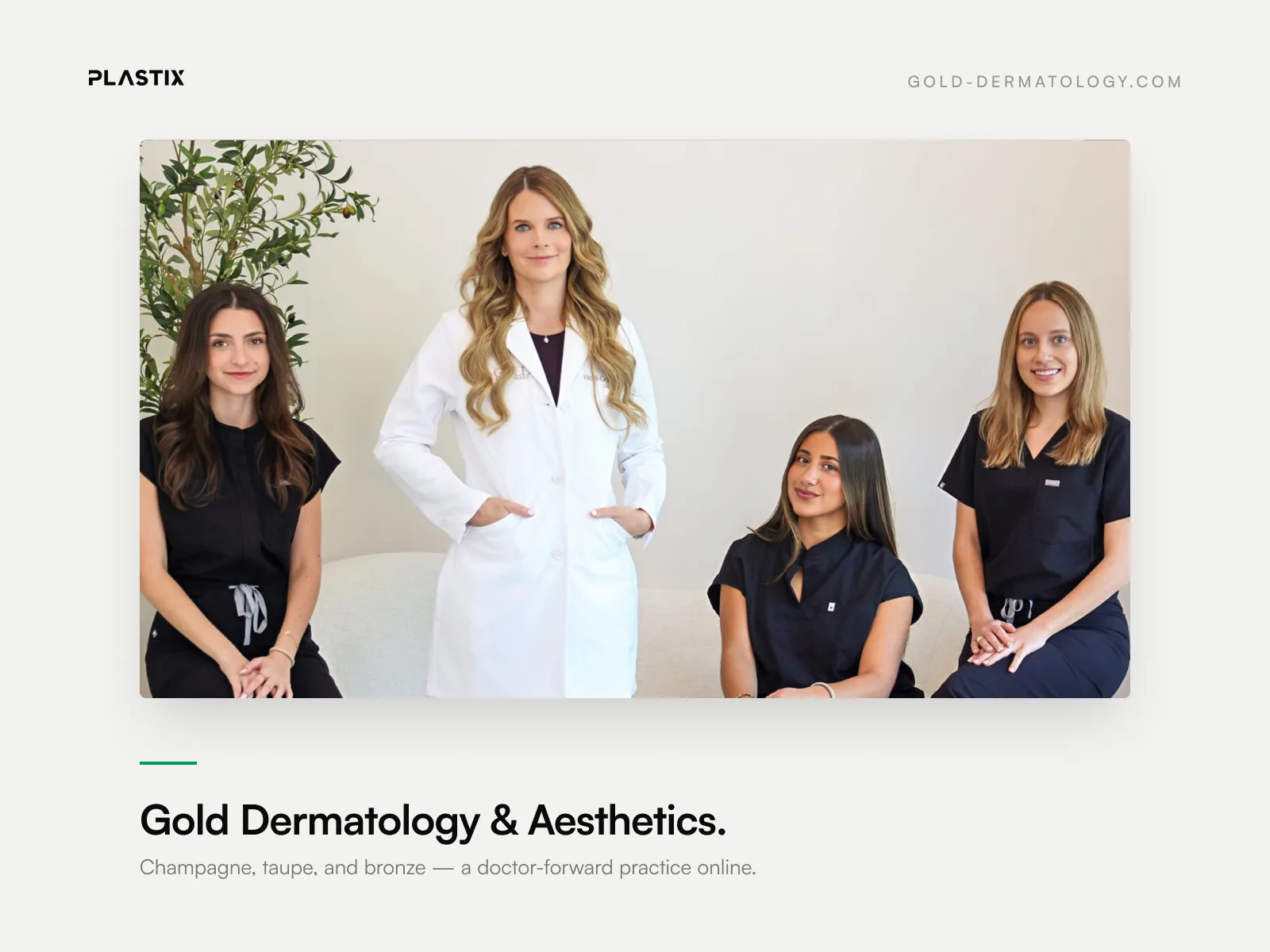 Gold Dermatology & Aesthetics website design shown in an editorial gallery frame
