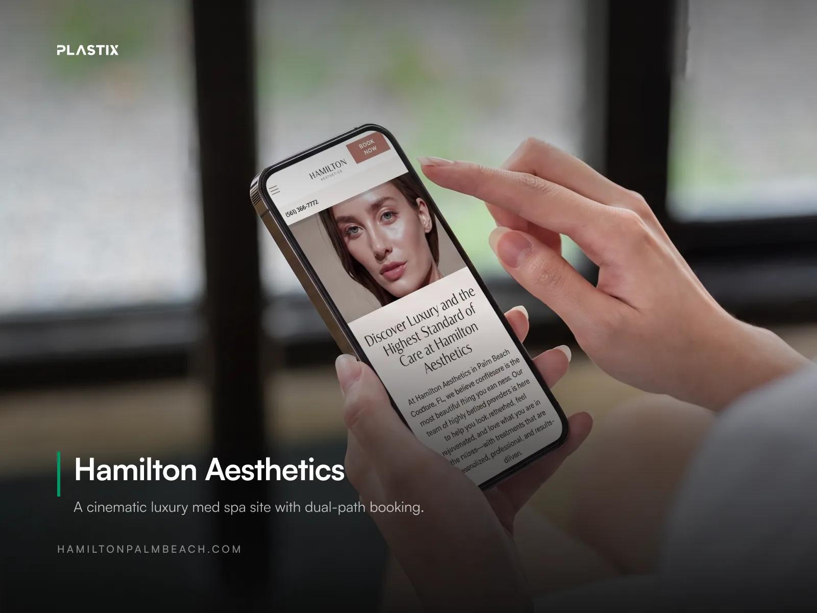 Hamilton Aesthetics website shown on a laptop screen
