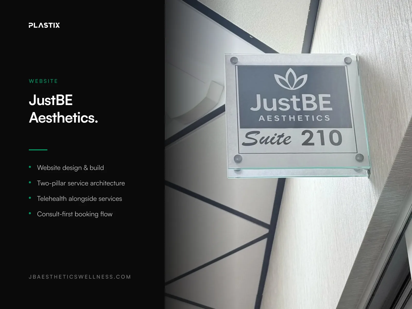 JustBE Aesthetics website design alongside editorial brand photography