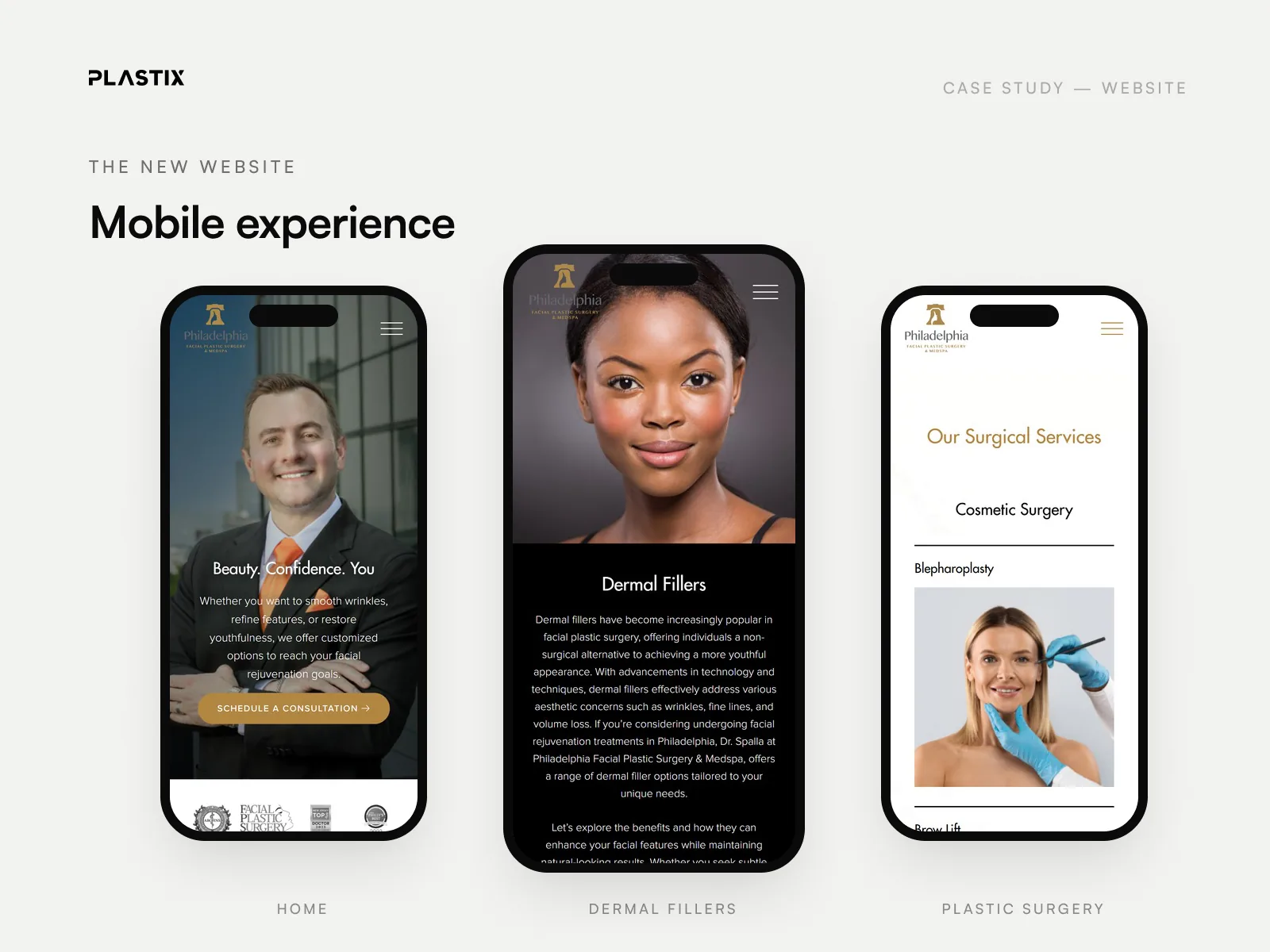 Philadelphia Facial Plastic Surgery & Medspa website design on mobile