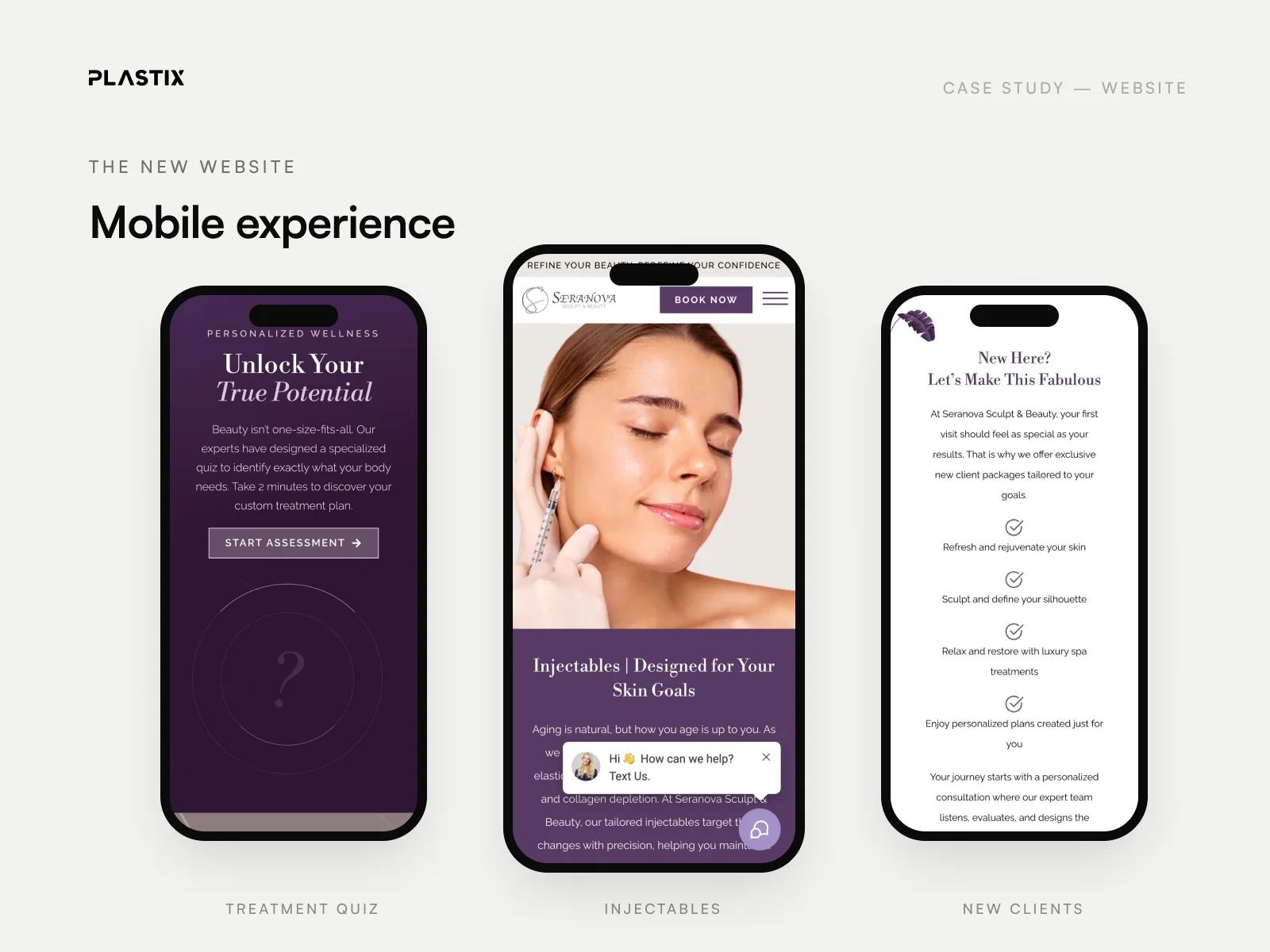 Seranova Sculpt & Beauty website design on mobile