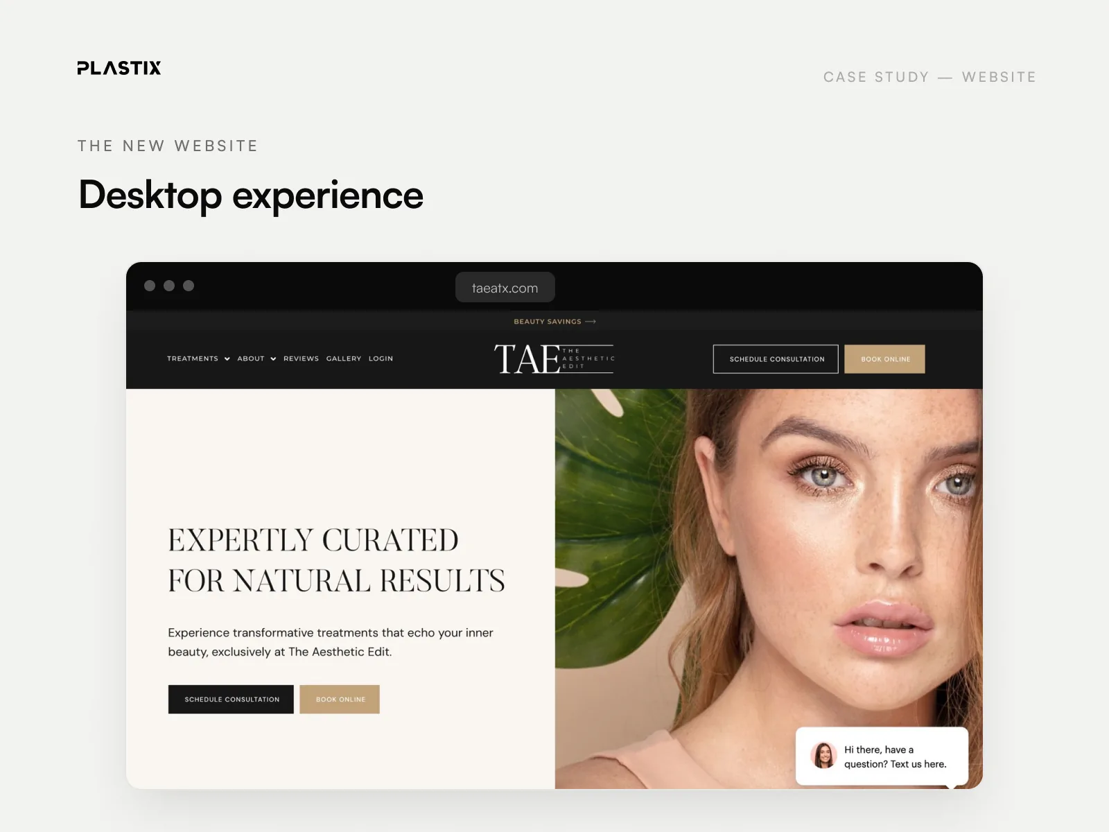 The Aesthetic Edit website homepage design on desktop