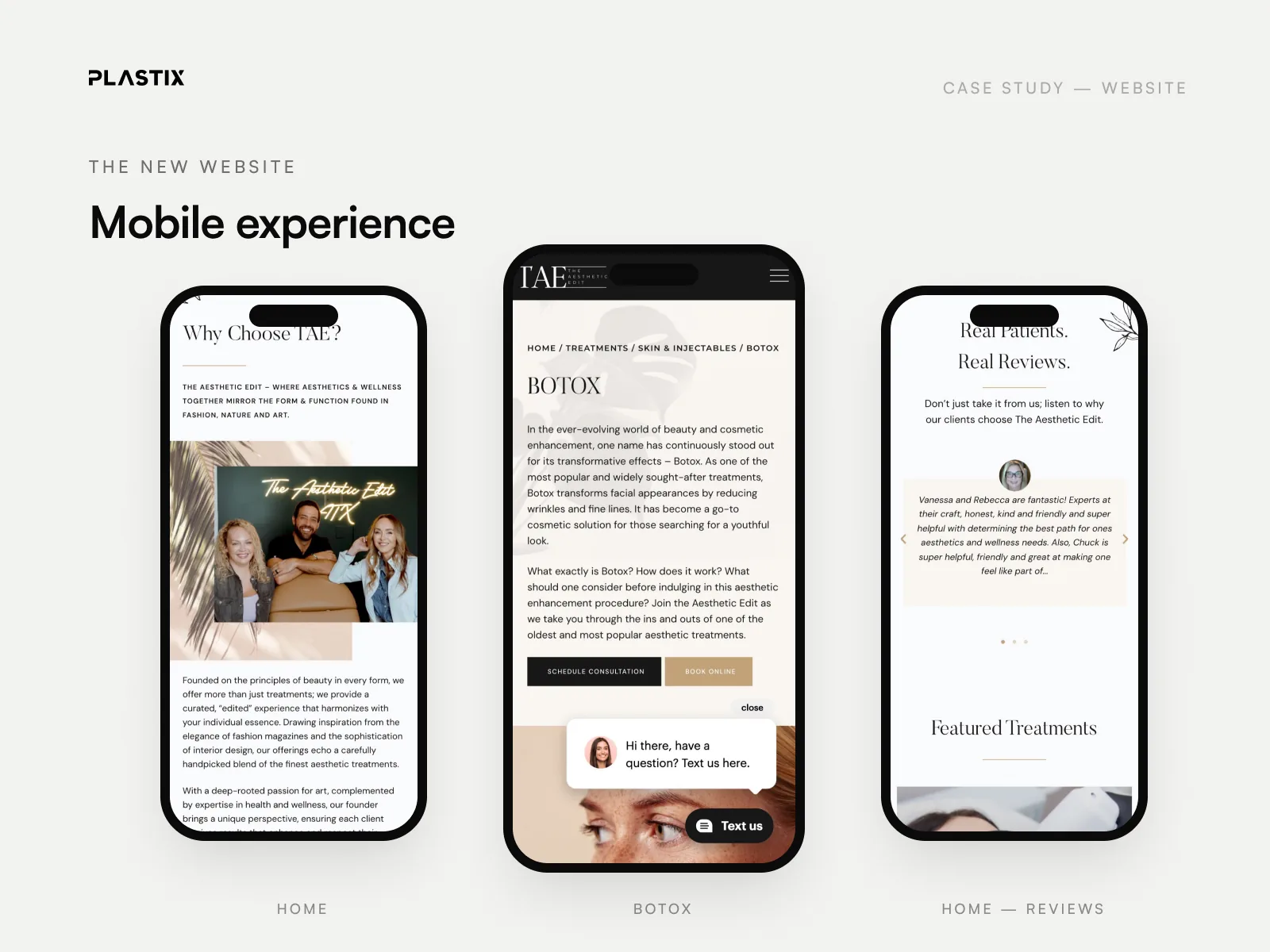 The Aesthetic Edit website design on mobile