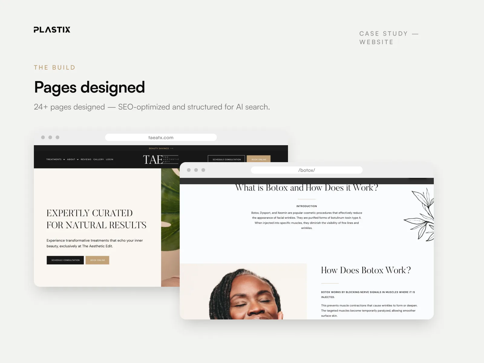 Pages designed for the The Aesthetic Edit website