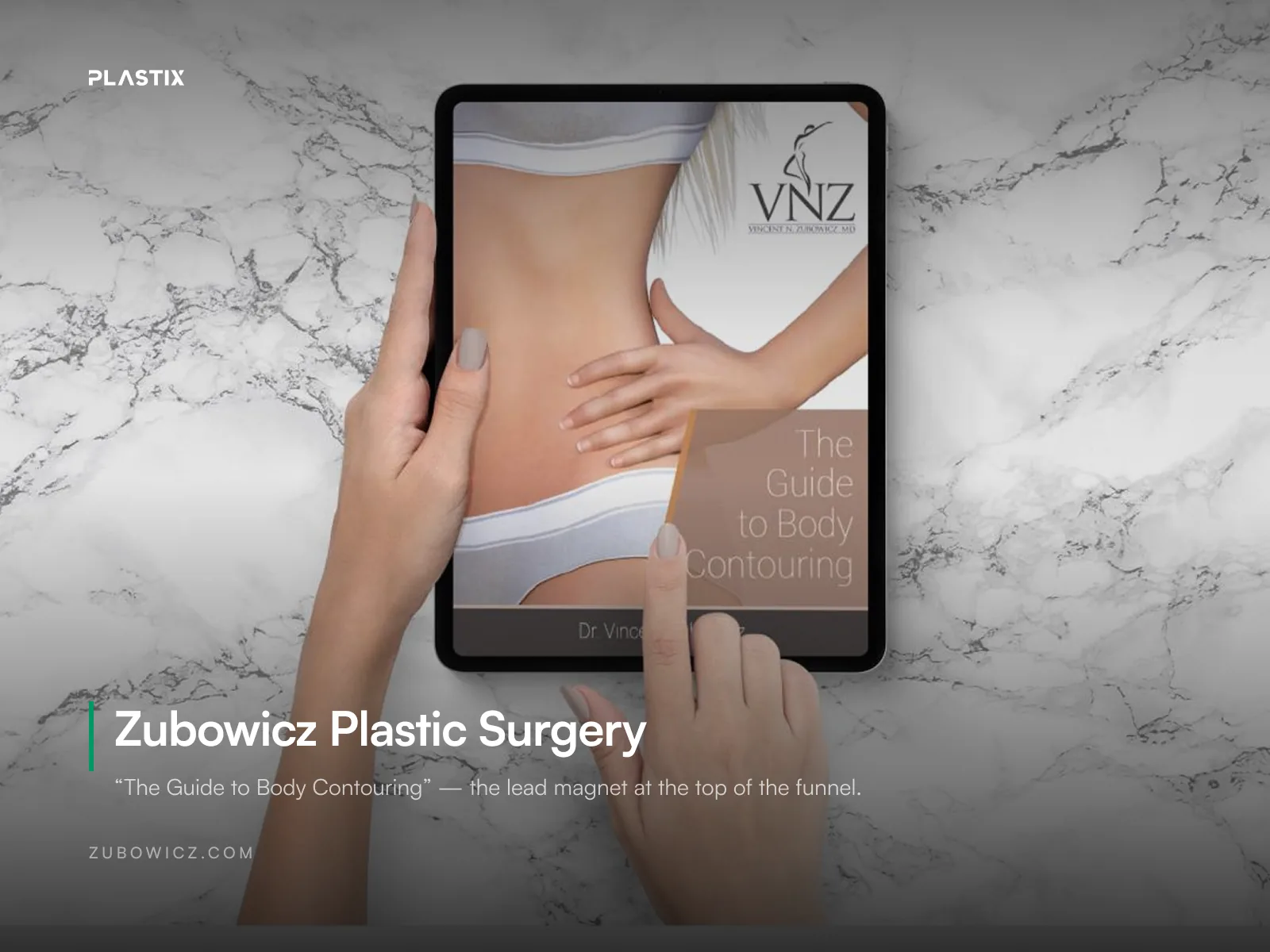 Zubowicz Plastic Surgery website shown on a laptop screen