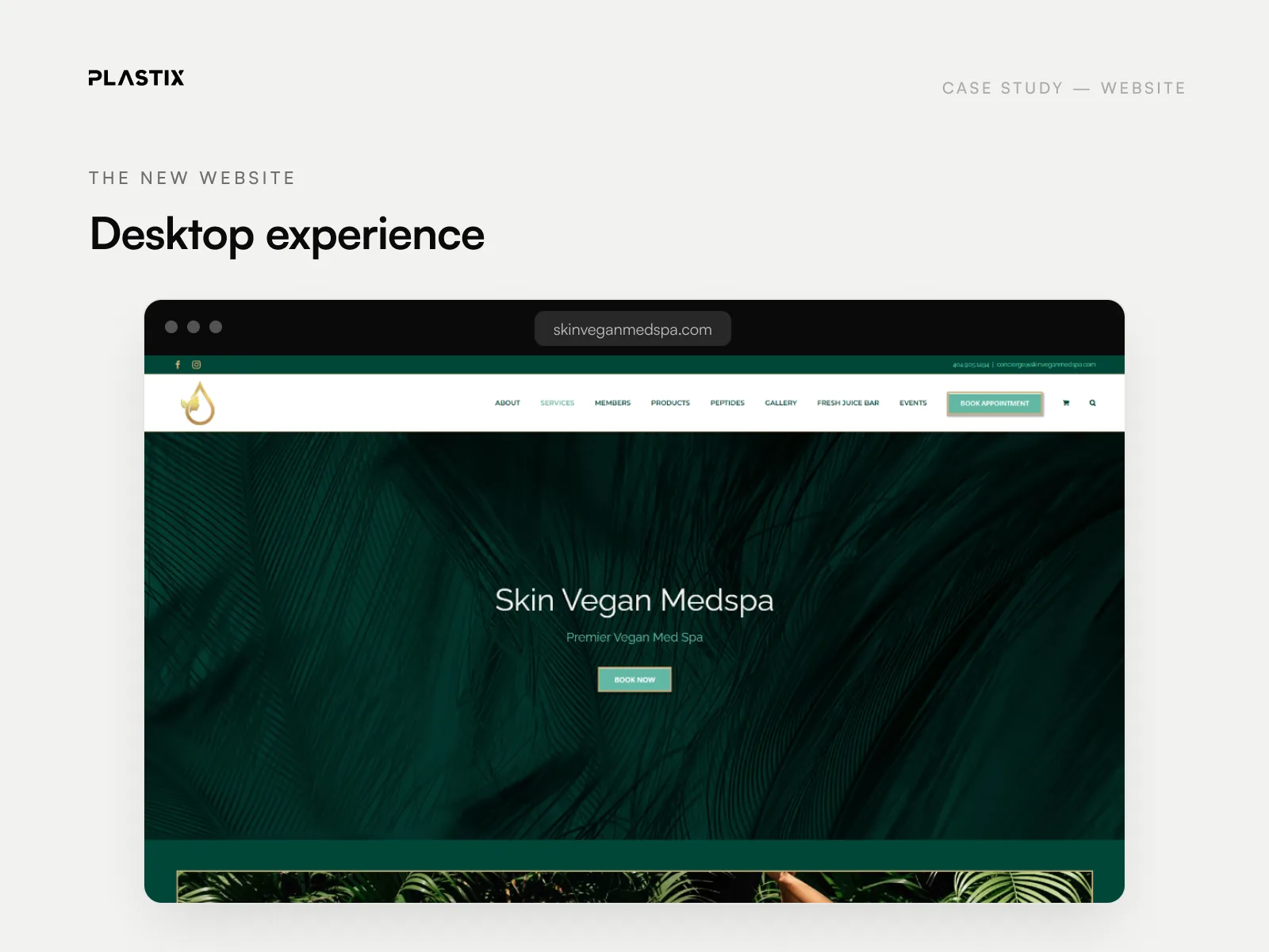 Skin Vegan website homepage design on desktop