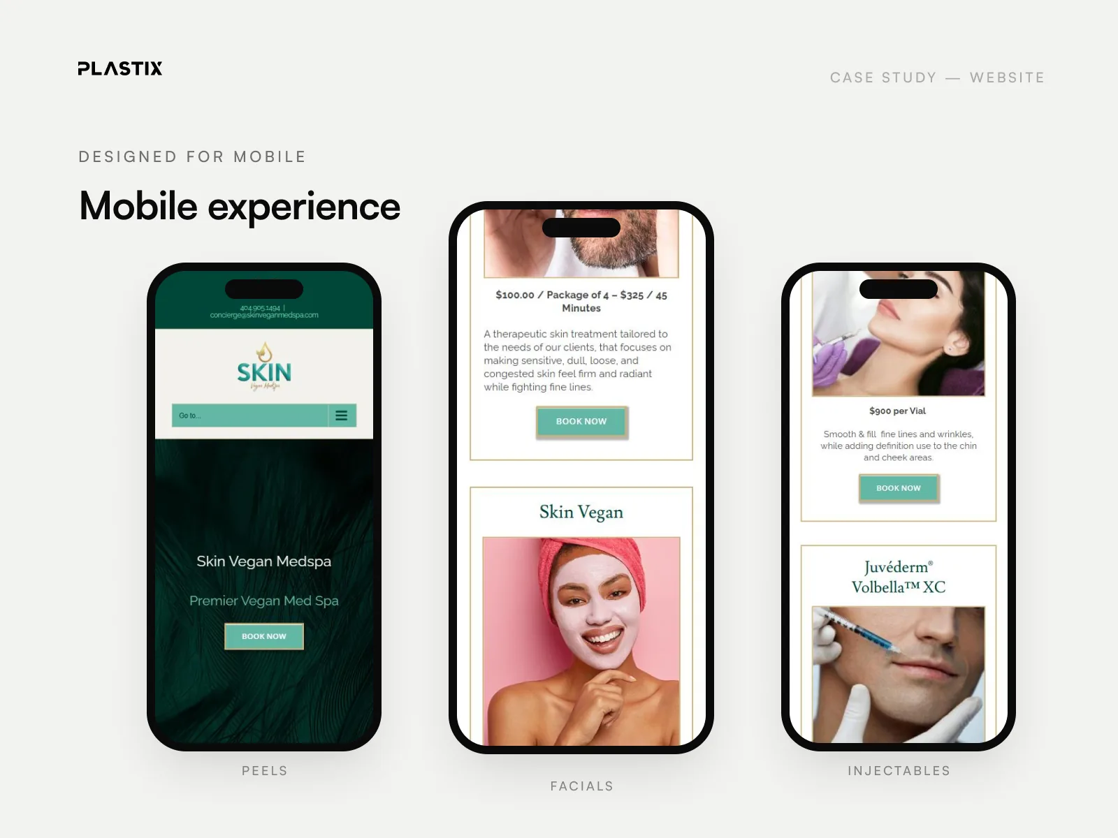 Skin Vegan website design on mobile