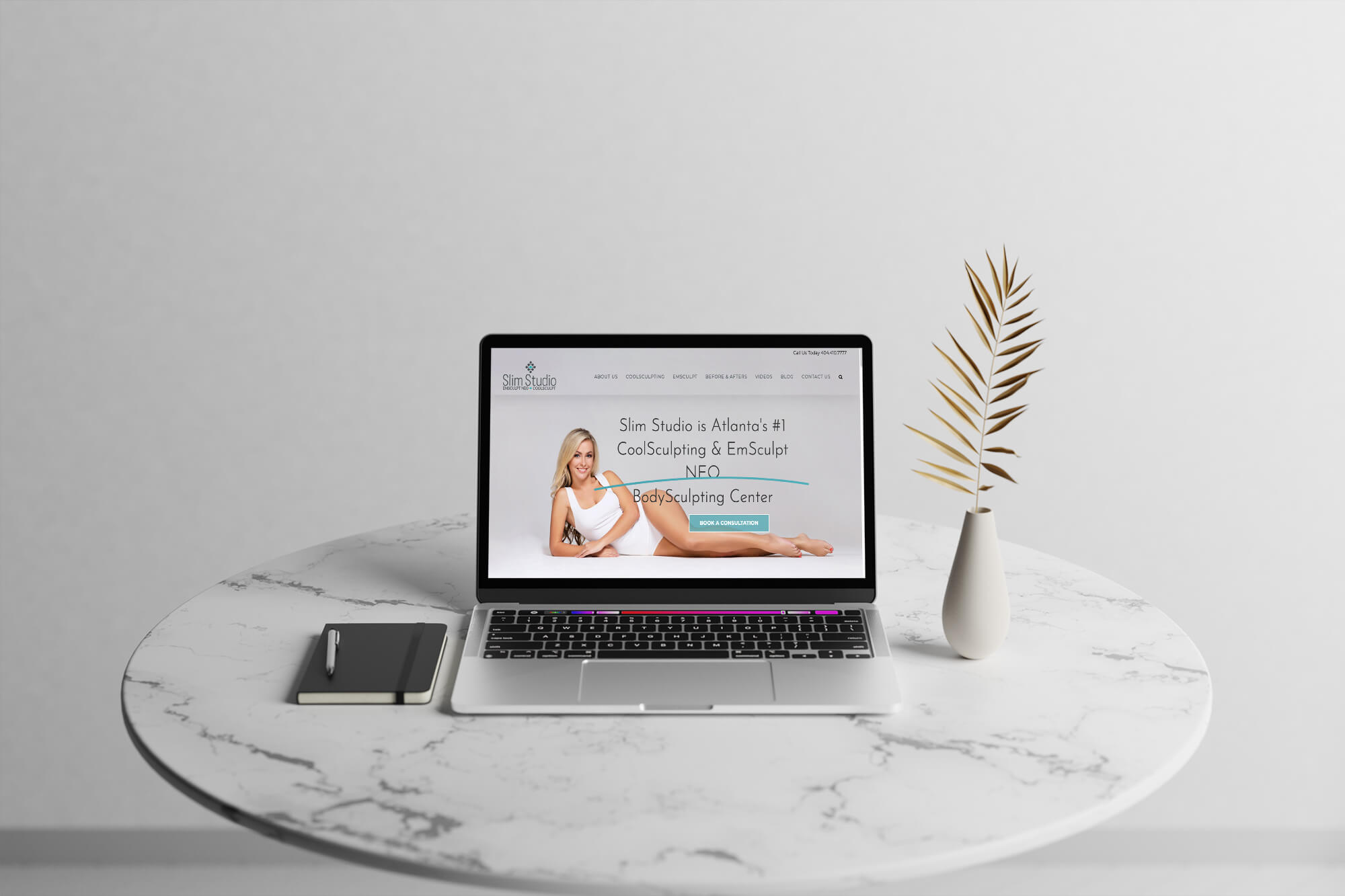 Website design for Slim Studio Atlanta, a CoolSculpting and EmSculpt practice and Plastix client