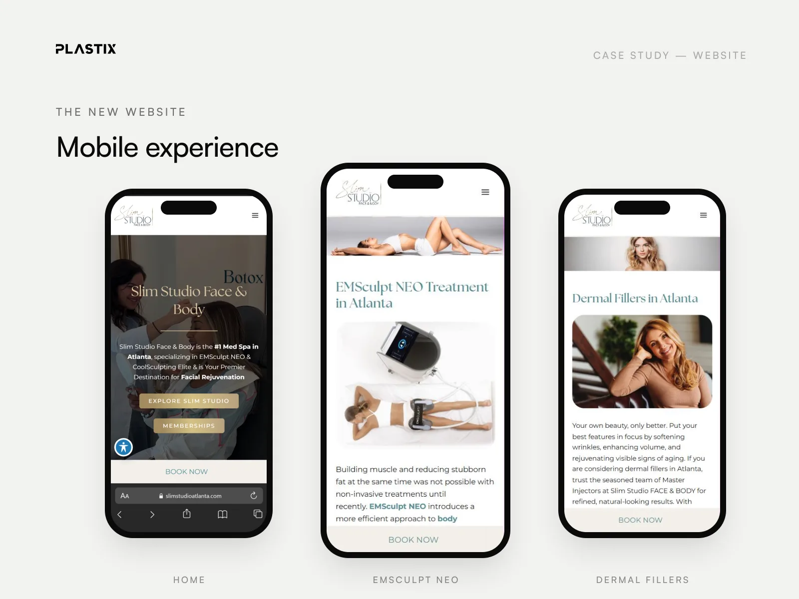 Slim Studio Atlanta website design on mobile